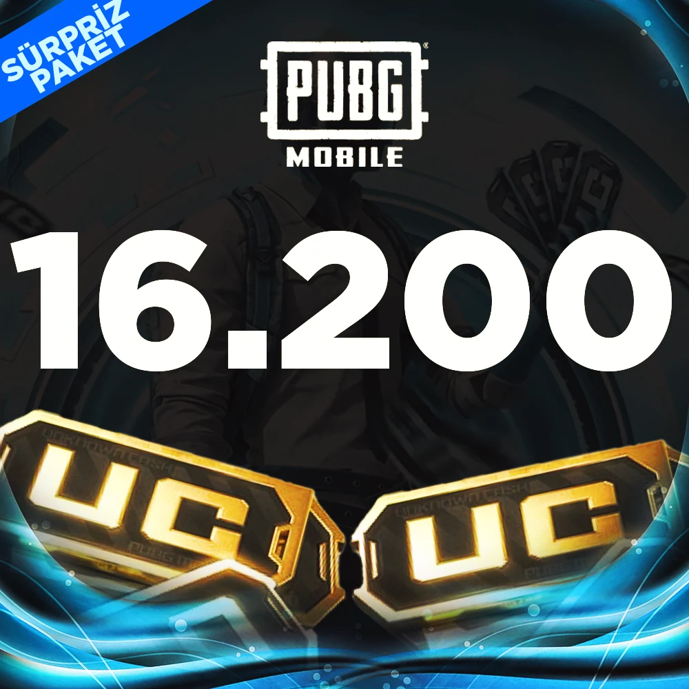 Pubg Mobile 16.200 UC (TR-Global) Sürpriz Paket